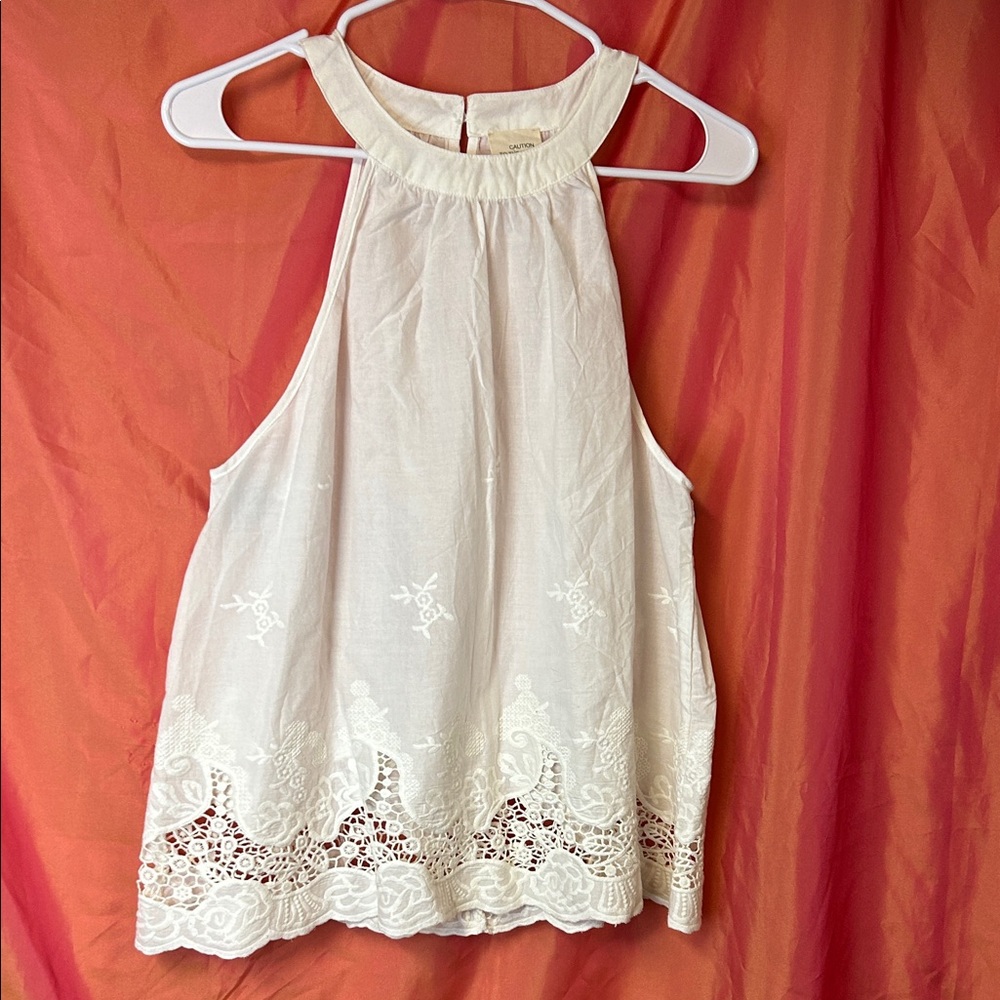 Elegant White Embroidered Women's Top